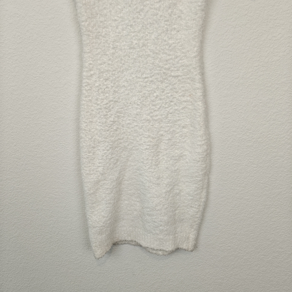 Meshki Fuzzy Teddi White Short Sleeve Bodycon Mini Dress Size Small Women's - Picture 12 of 13